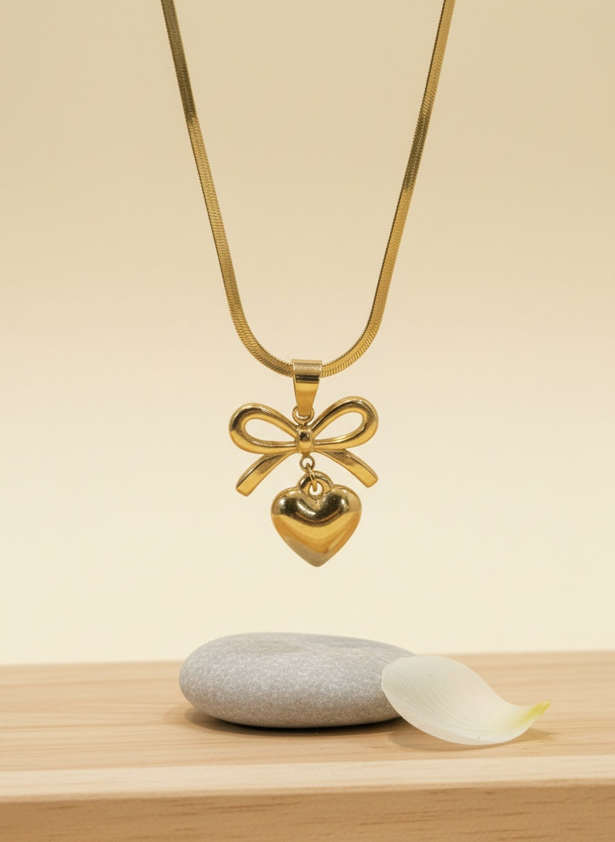 Infinity Bow Heart Pendant