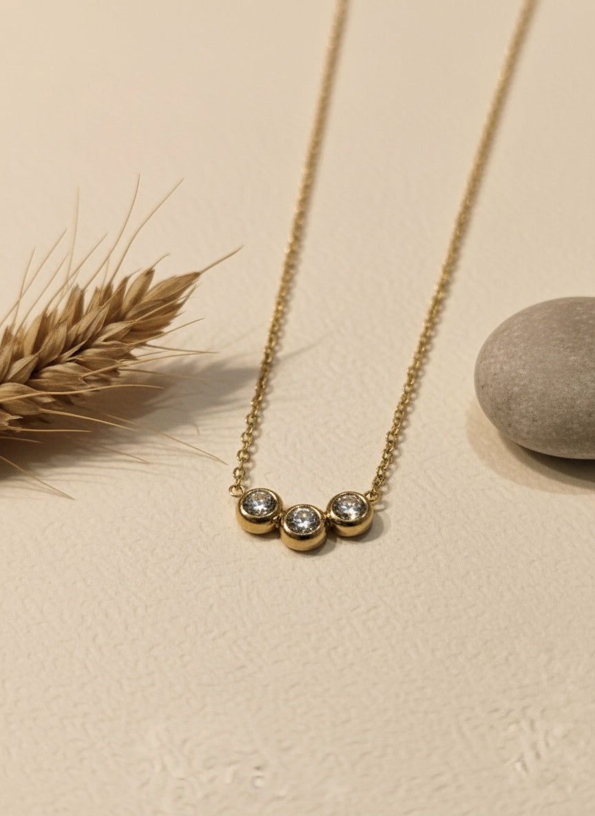 Triple Stone Drop Pendant