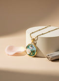 18K Gold Plated Floral Charm Pendant