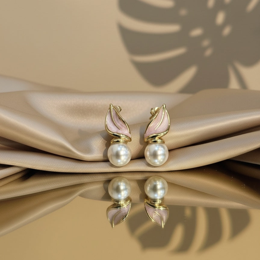 Leaf & Pearl Earrings