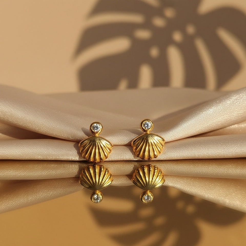 Solitaire Shell Earrings