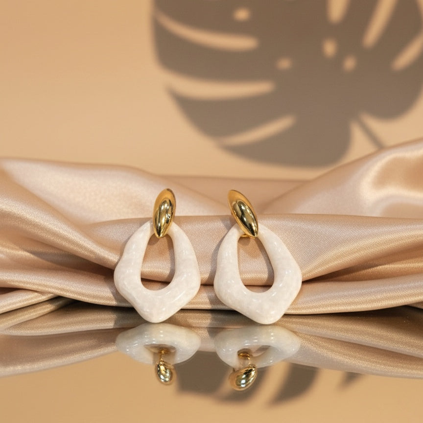 White Hanging Earrings