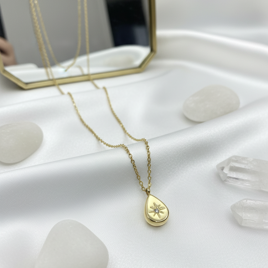 Water Drop 18K Gold Plated Pendant