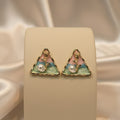 Floral Enameled Earrings