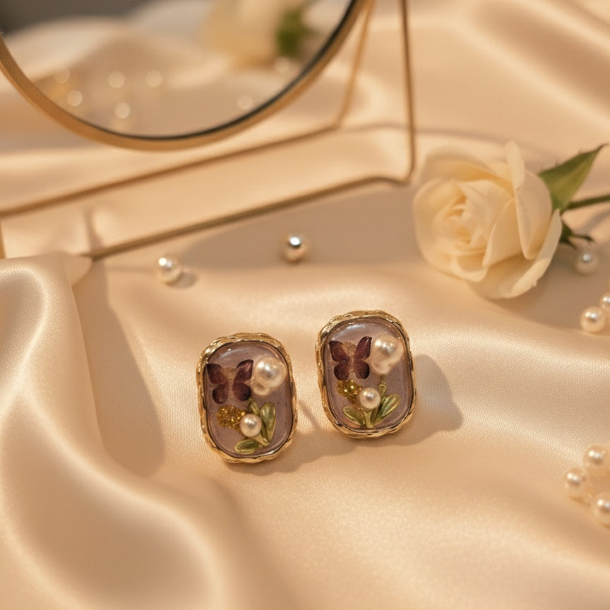 Butterfly Enameled Studs