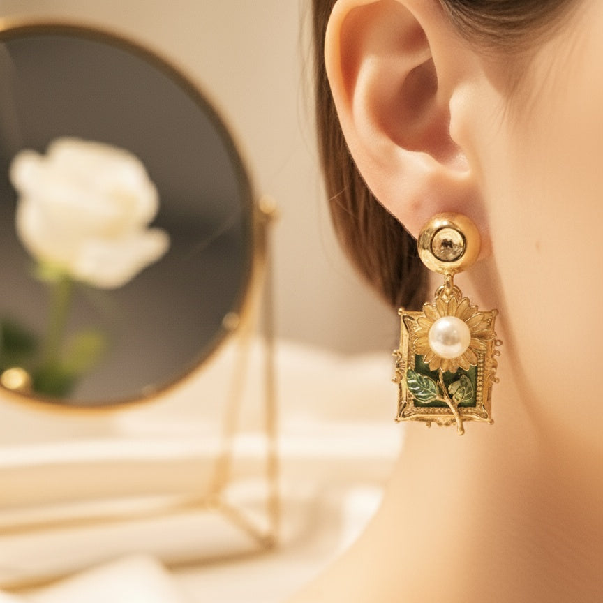 Floral Hanging Earrings