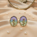 Floral Sand Textured Earrings