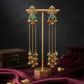 Sea Green Long Kashmiri Earrings