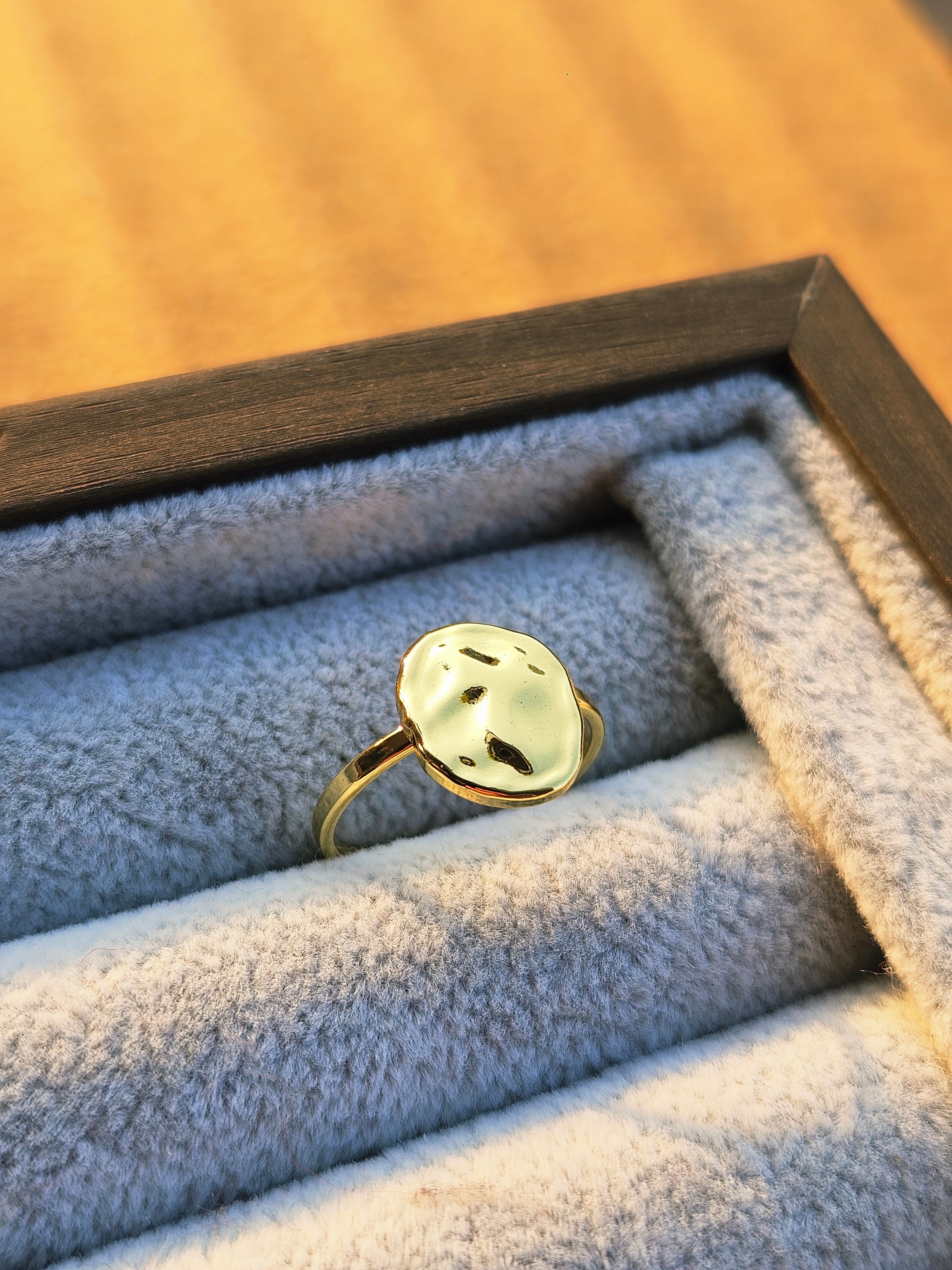 Lunar Texture Gold Ring