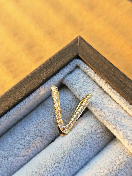 Elegant Gold Plated Open Ring