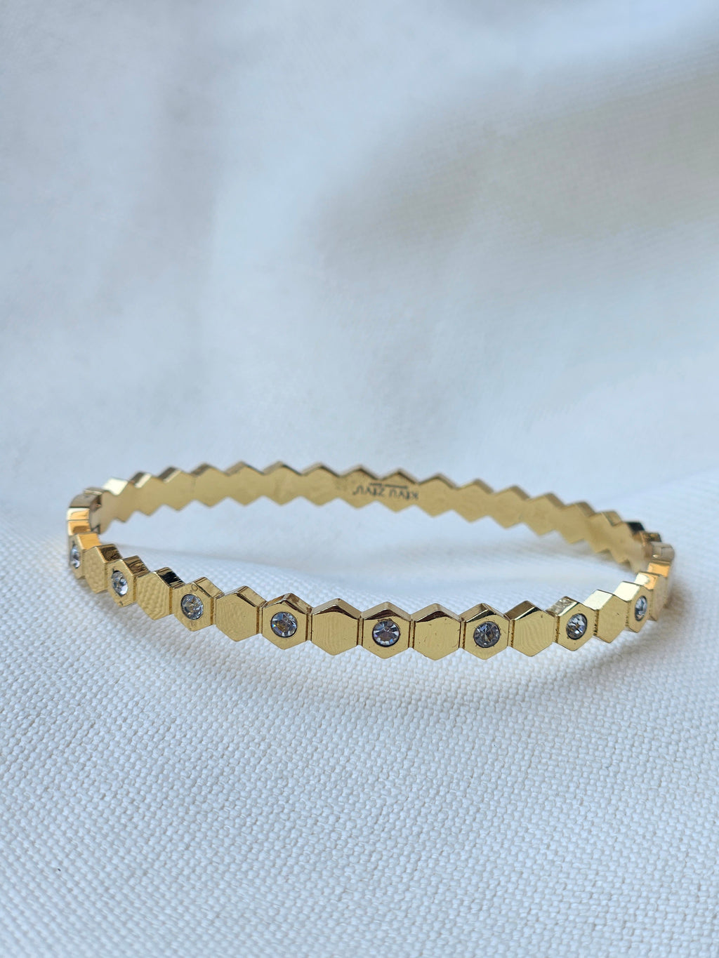 Gold Geometric Honeycomb Bracelet