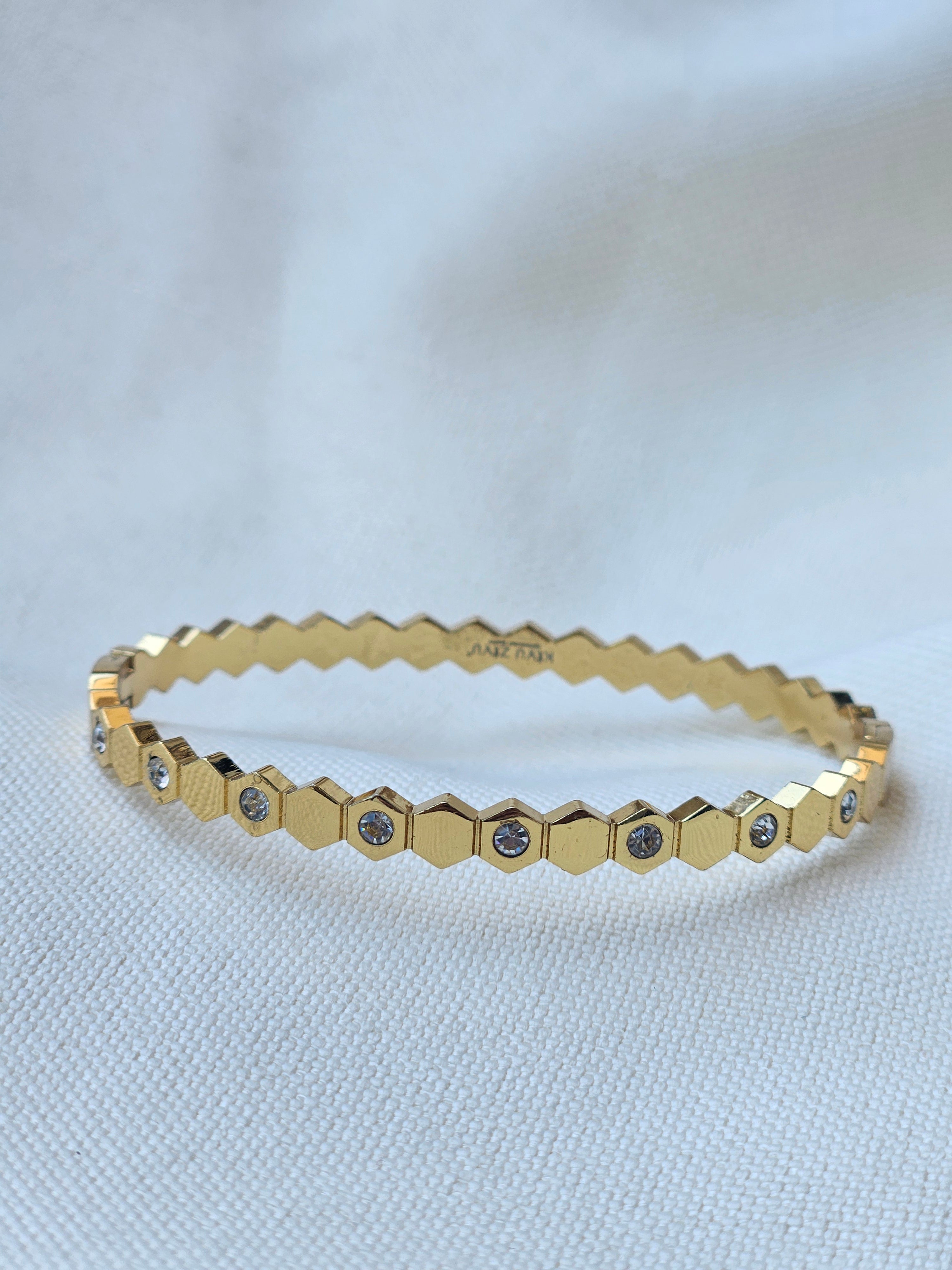 Gold Geometric Honeycomb Bracelet