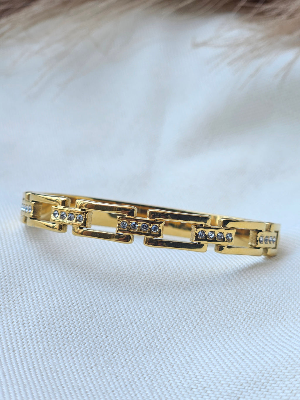 Interlocking Rectangle Link Bracelet