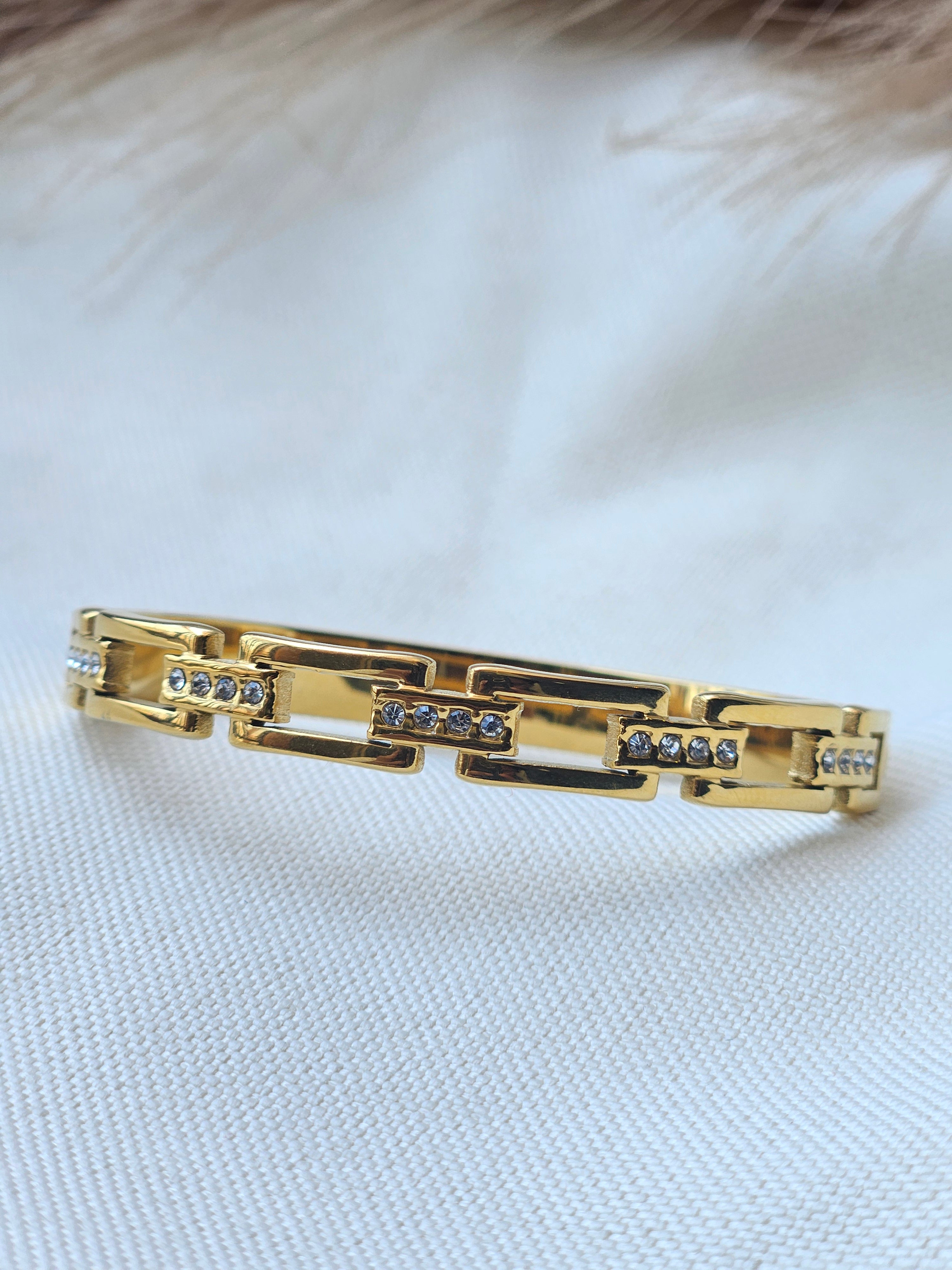 Interlocking Rectangle Link Bracelet