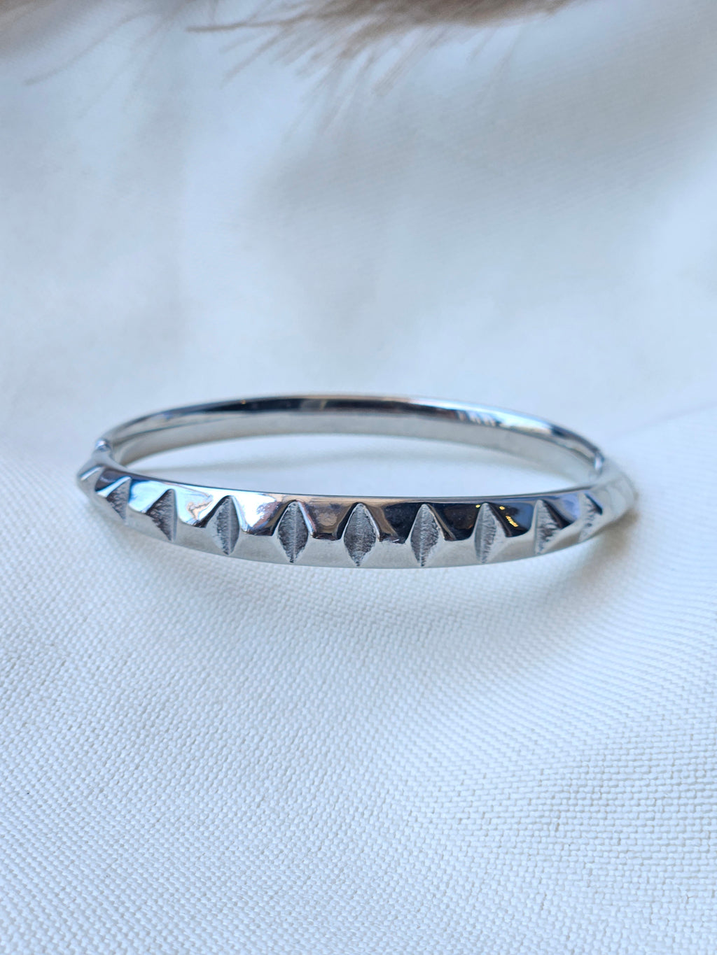 Silver Studded Relief Band Jewelry