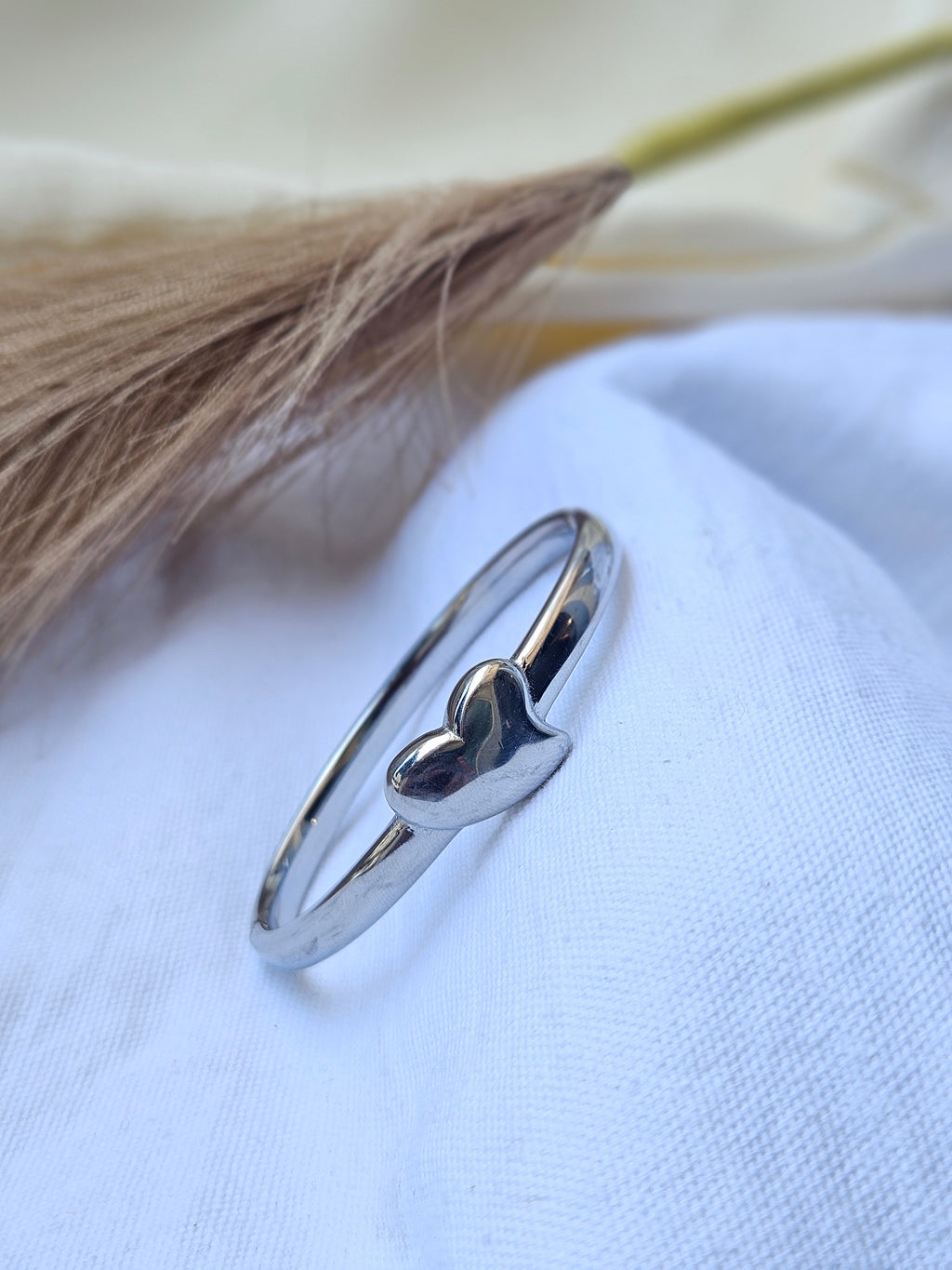 Silver Puffed Heart Bracelet