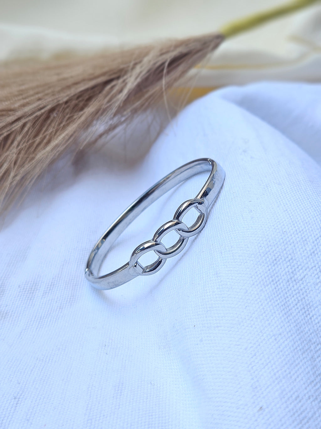 Silver Triple Chain Node Cuff Jewelry