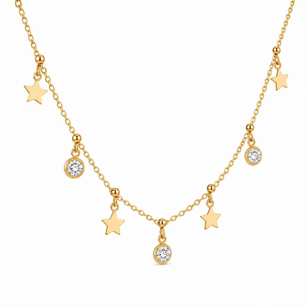 Starlight & Crystal Charm Necklace