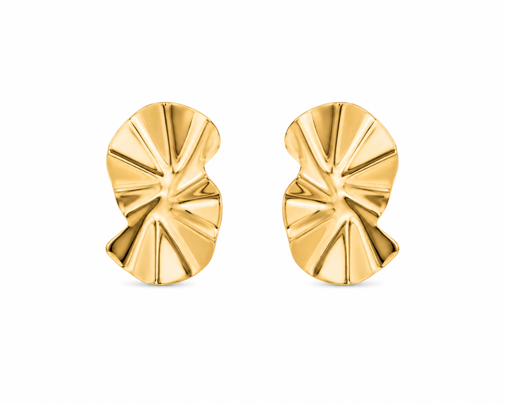 Golden Petal Stud Earrings