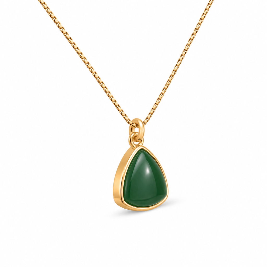 The Deep Green Pebble Necklace