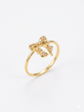 Sparkling Bow Charm Ring