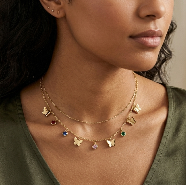 The Little Butterfly & Gemstone Droplets