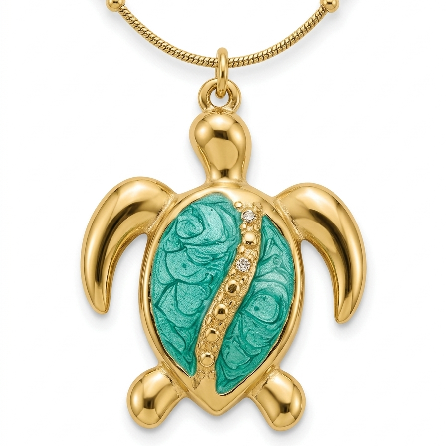Turtle 18K Gold Plated Pendant