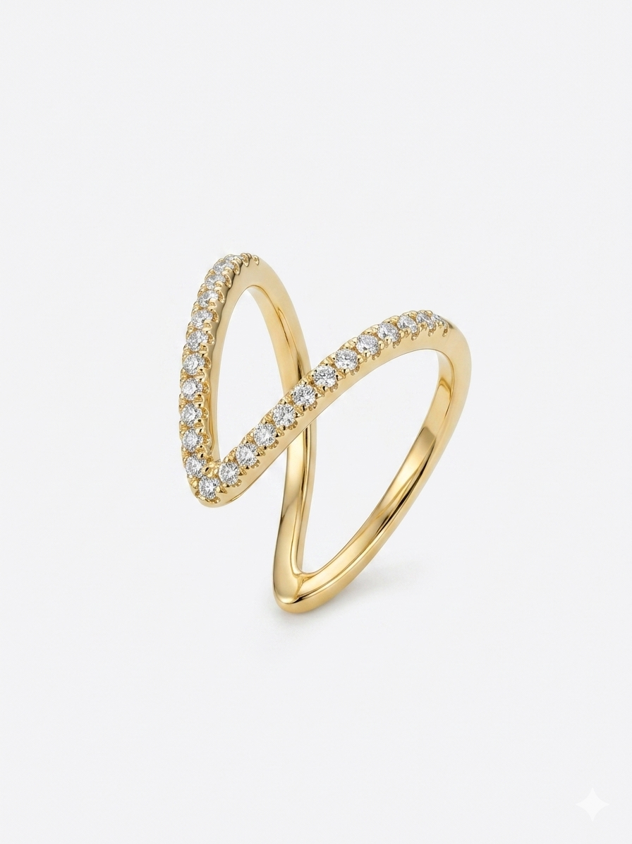 Elegant Gold Plated Open Ring