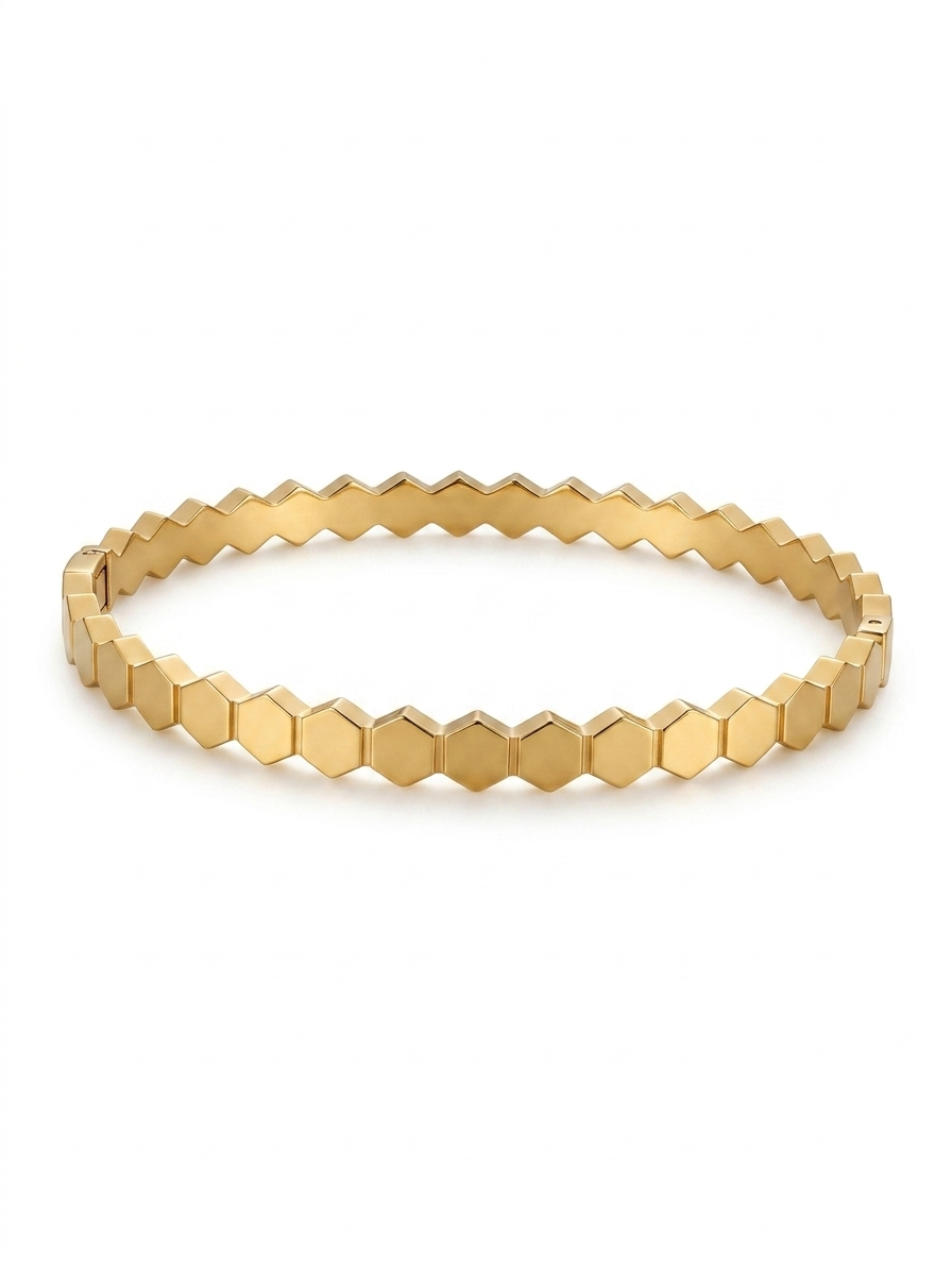 Golden Honeycomb Geometric Bracelet