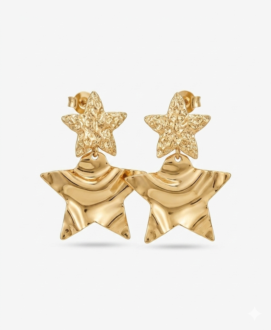 The Molten Star Drop Earrings