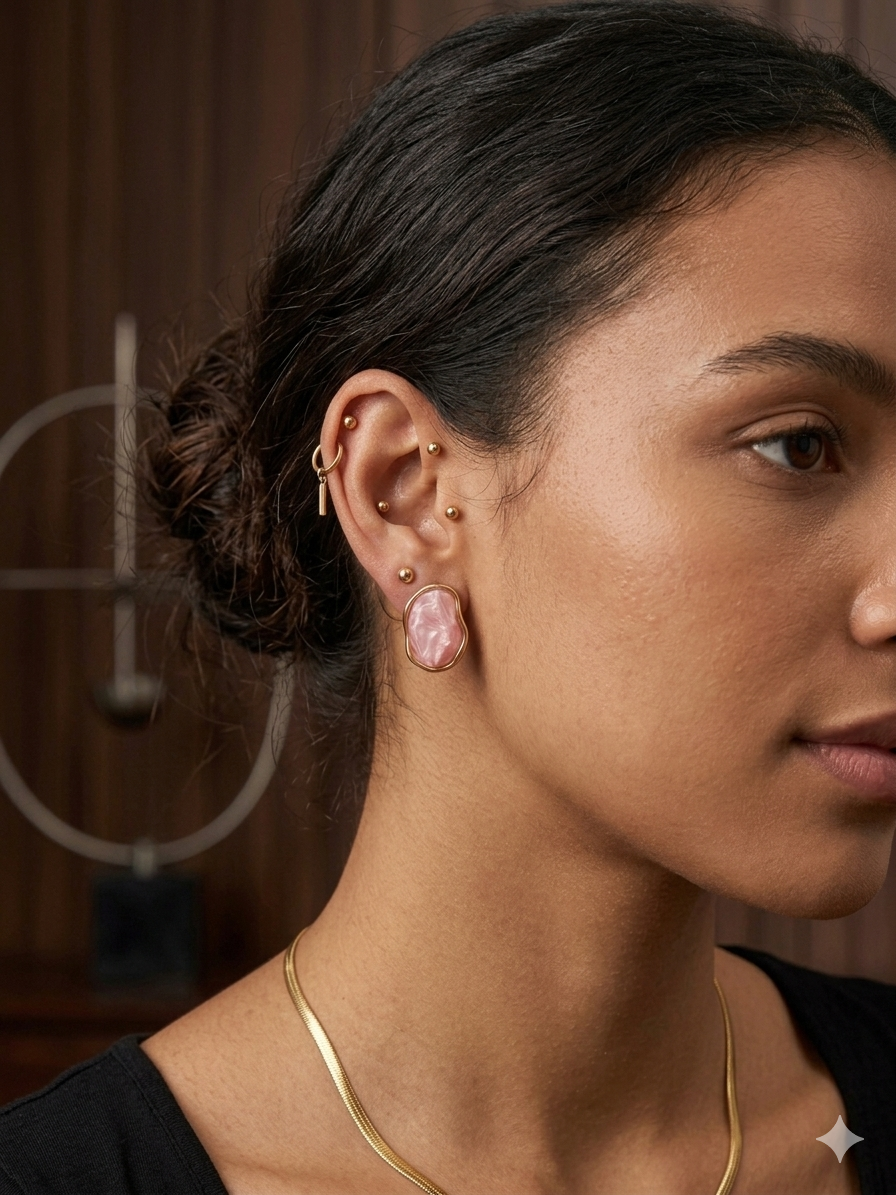 The Rose Quartz Organic Studs