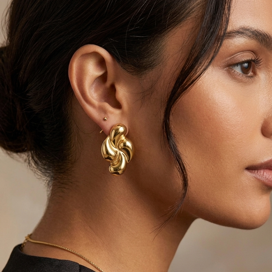 Molten Vortex Statement Earrings