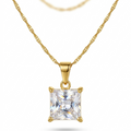 18k Gold Plated Solitaire Pendant