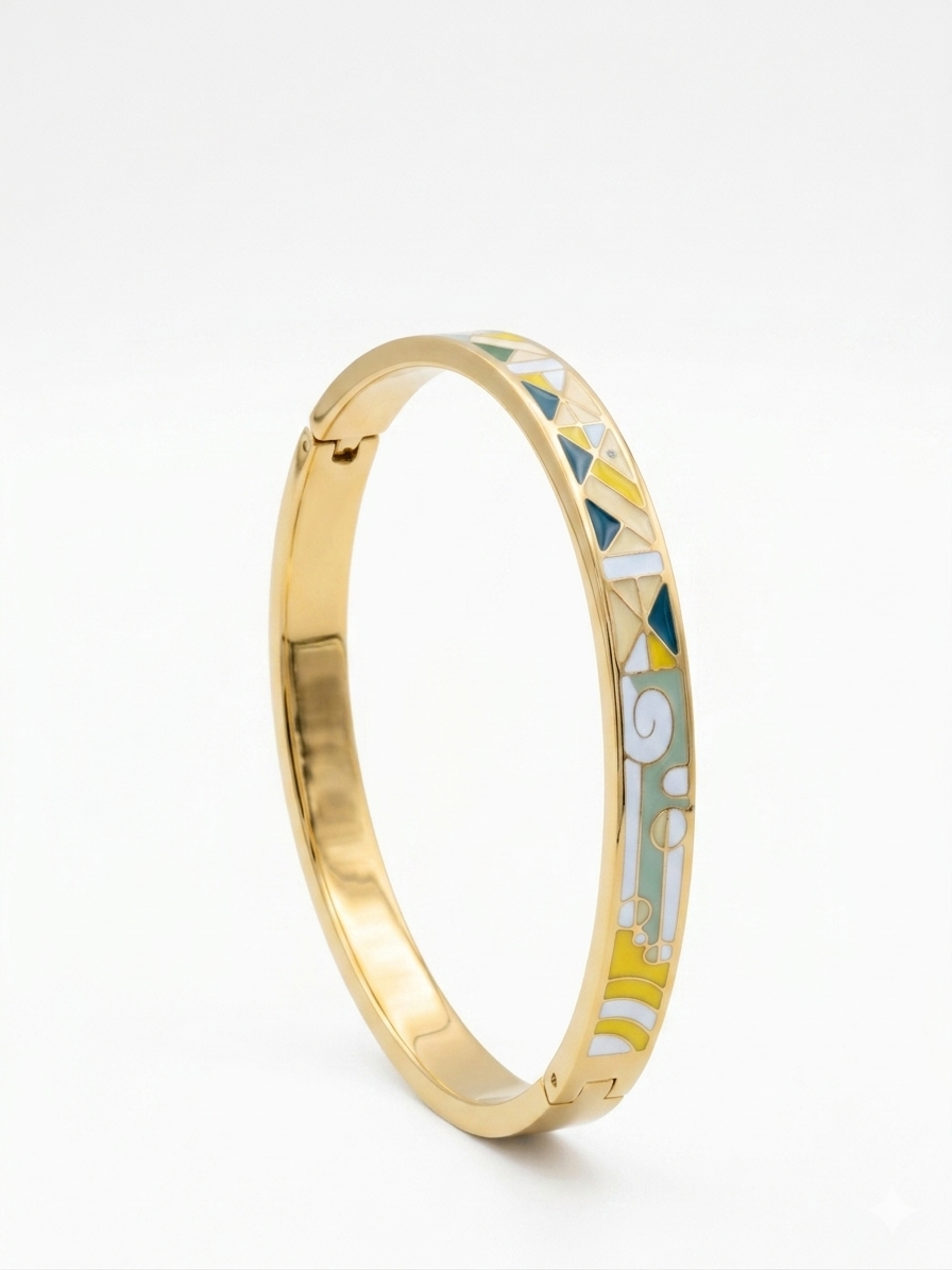 Mosaic Bloom Luxury Cuff Bracelet