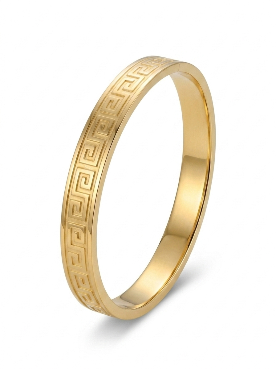 Gold Greek Key Bangle