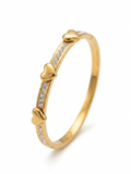 Gold Pavé Heart Bangle