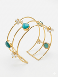 Aqua Pearl Statement Cuff