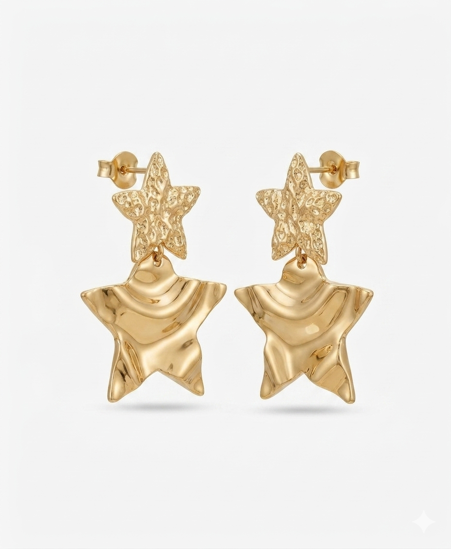 The Molten Star Drop Earrings