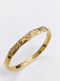 Mystic Evil Eye Textured Gold Bangle