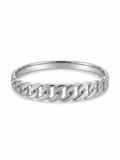 Silver Solid Chain-Link Relief Cuff