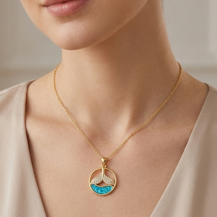 Dolphin 18K Gold Plated Pendant