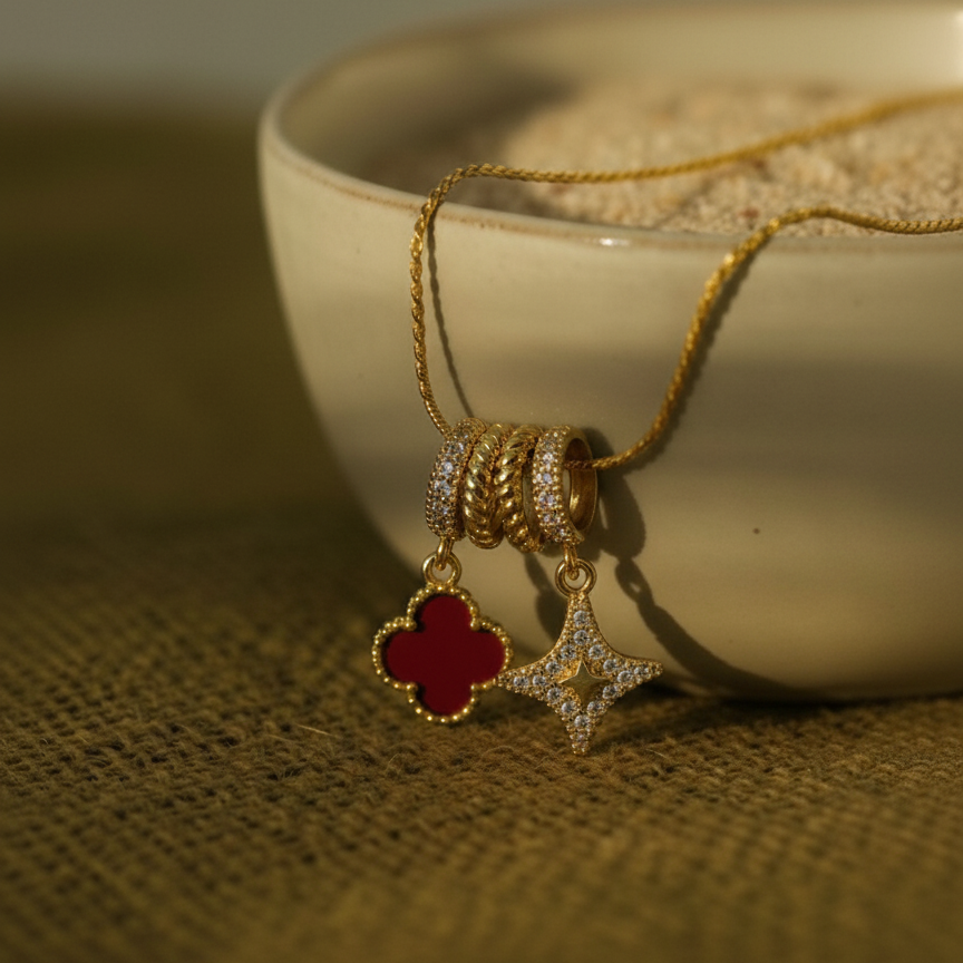 Stone red charm pendent