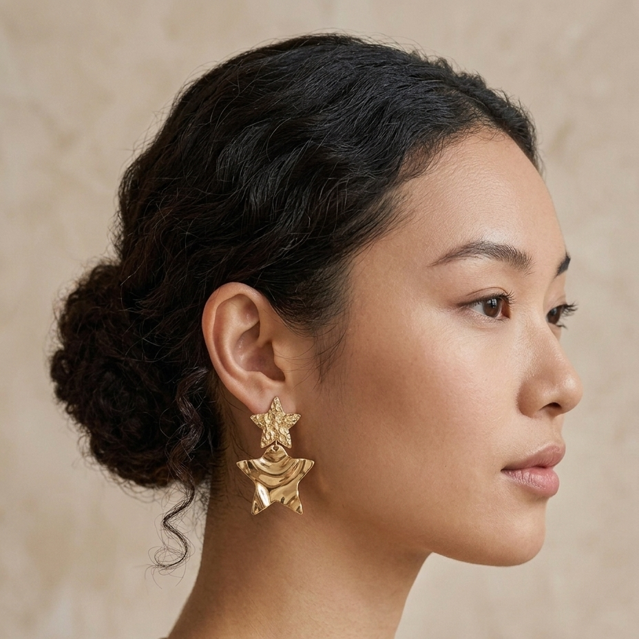 The Molten Star Drop Earrings