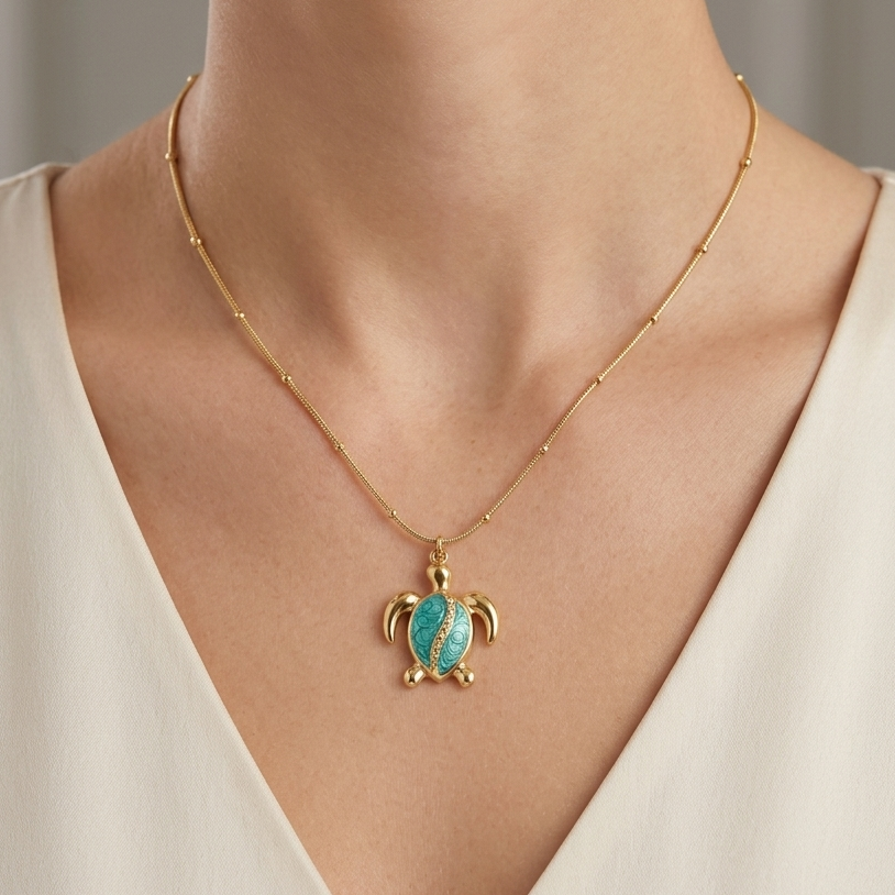 Turtle 18K Gold Plated Pendant