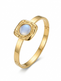 White Stone Gold Cuff Bracelet