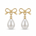 Infinity Pearl Drop Earring | 18k Gold Plated