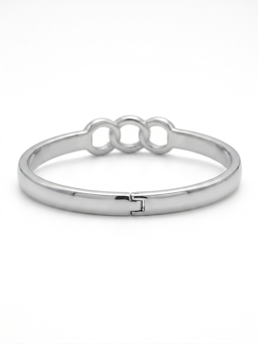 Silver Triple Chain Node Cuff Jewelry