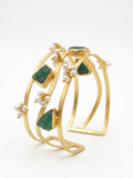 Uncut Green Stone Pearl Cuff