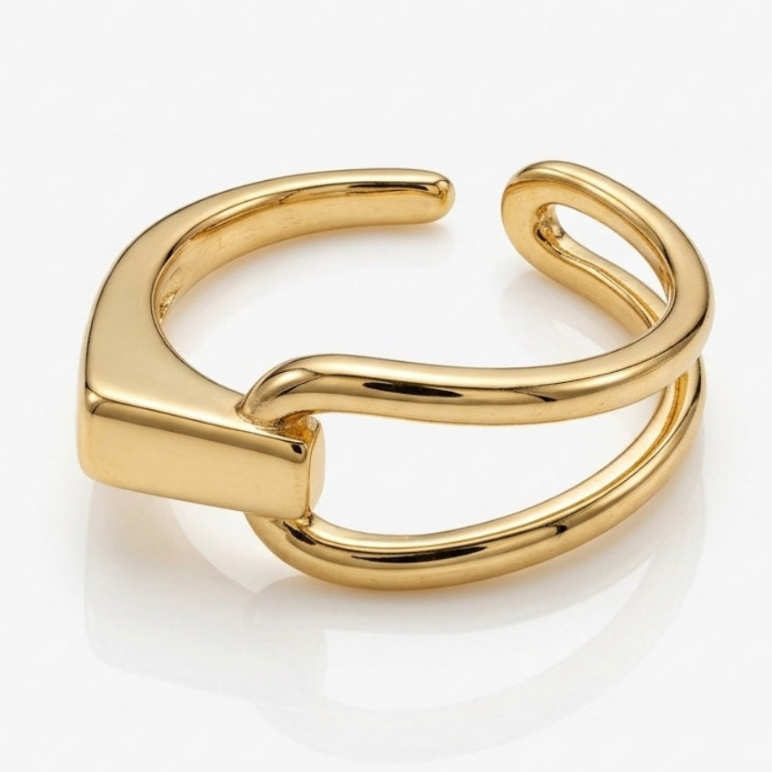 Adjustable 18K Gold Plated Ring