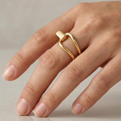 Adjustable 18K Gold Plated Ring